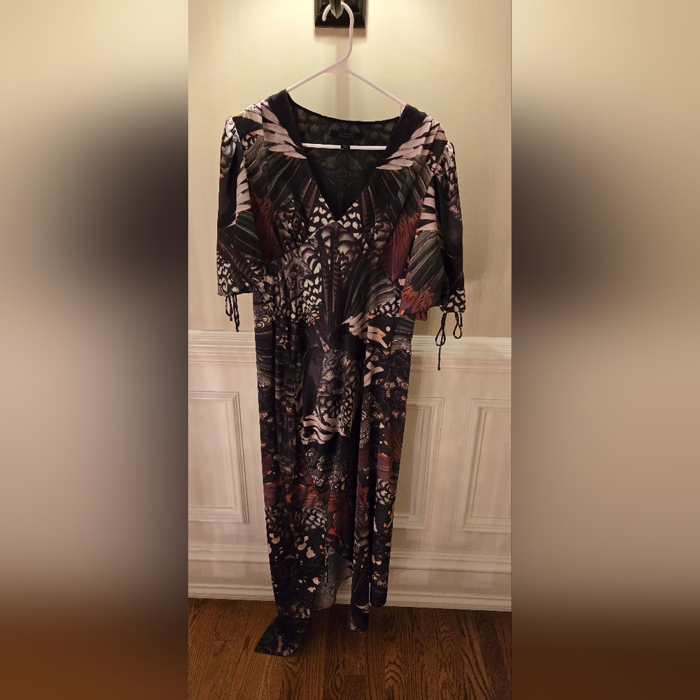 All Saints Olive and Chocolate Patterned Dress